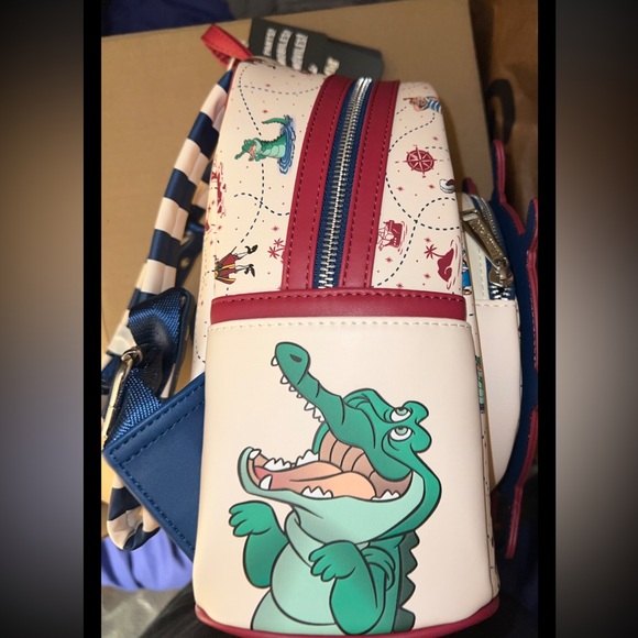 Loungefly Captain Hook Cream and Blue Backpack - Picture 2 of 3